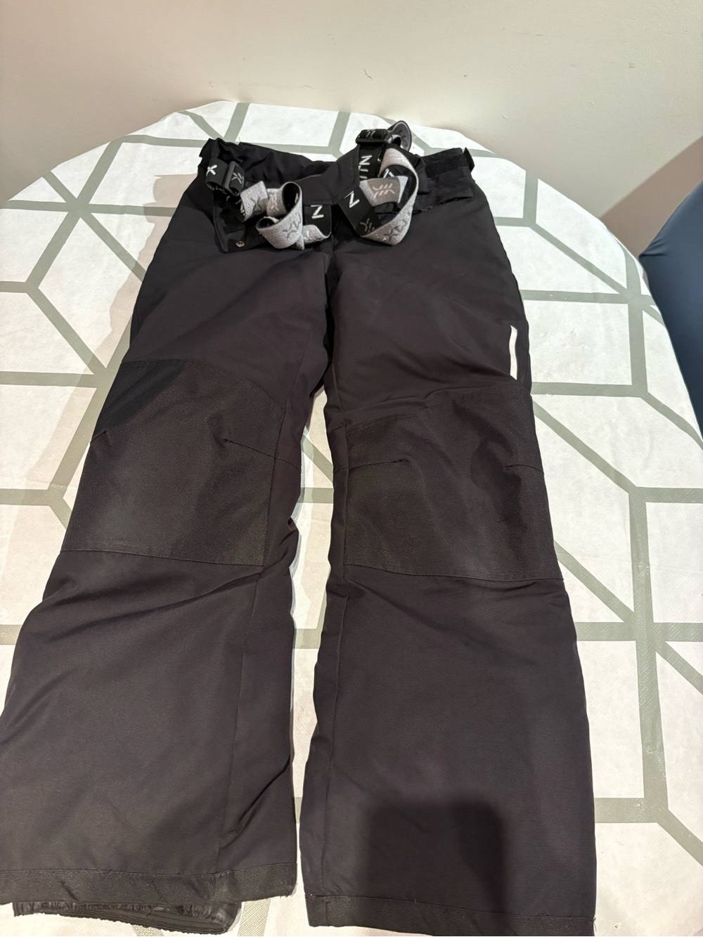 Black Ski Pants with Removable Suspenders